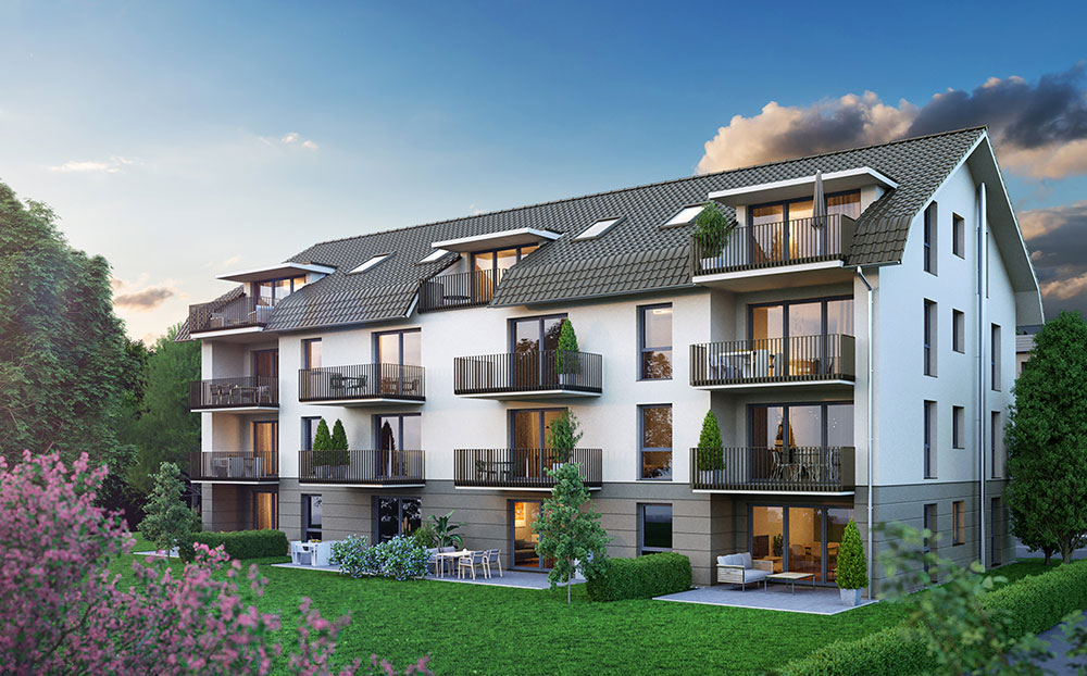Das Merz Immobilen Wohnbauprojekt in Dietingen Gartensicht